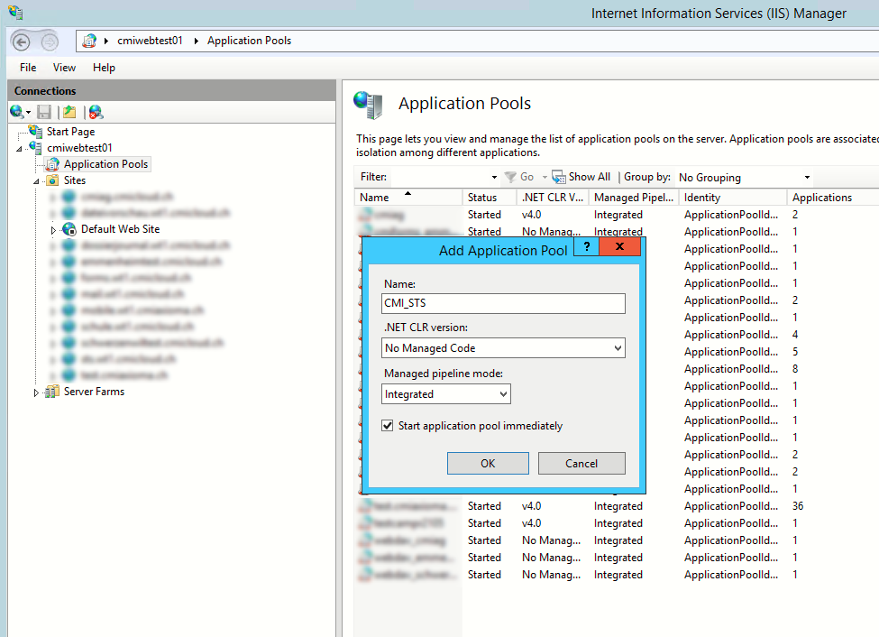 Add application pool
