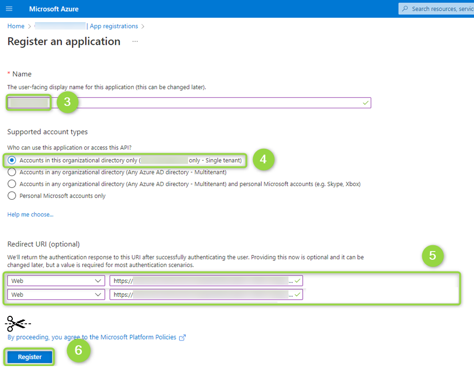 App Registration Formular