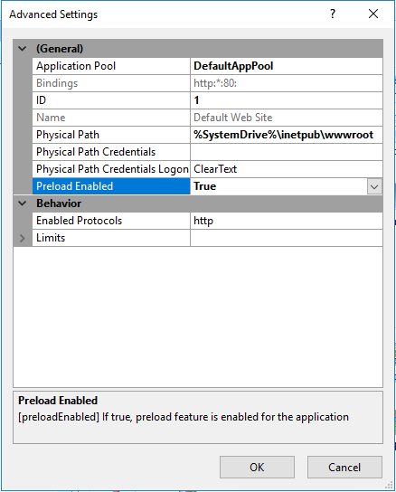 IIS WebServer Preload